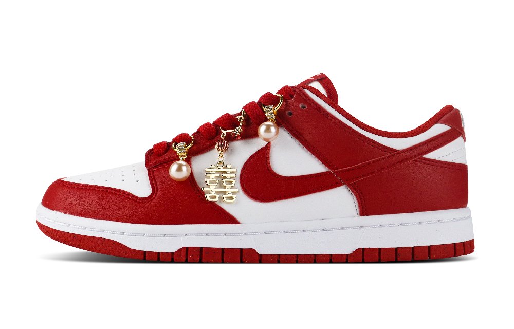 Nike Dunk Abrasion Resistant Low Top Skateboard Shoes Unisex Red