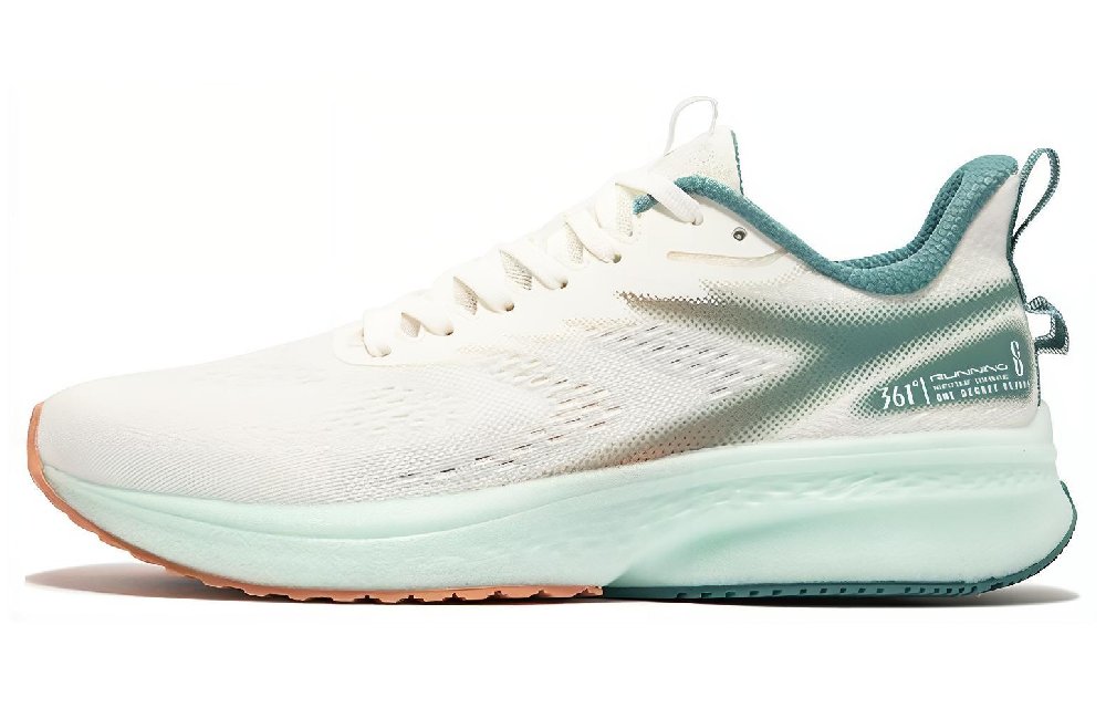 361° Cushioning Anti-Slip And Wear-Resistant Low-Top Running Shoes Men's White Cyan