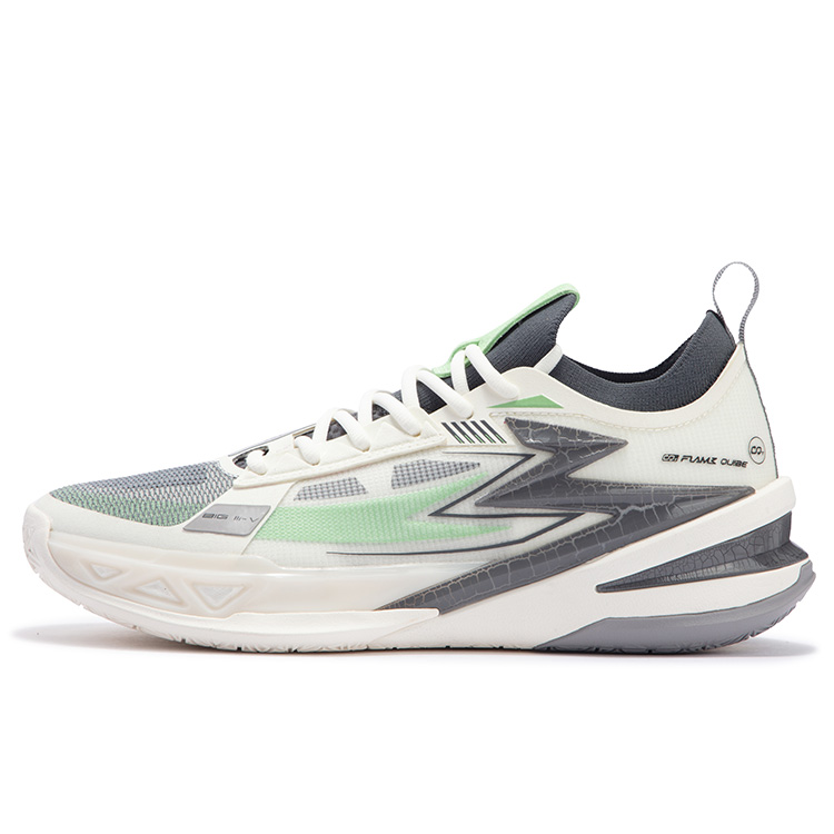 361° BIG3 5.0 Pro Basketball Shoes Men Low-Top Feather White/Smoke Gray