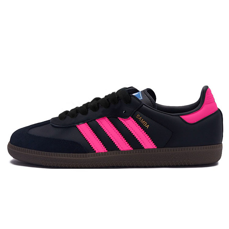 Adidas Originals SAMBA OG Anti Slip Wear Resistant Low Top Skateboard Shoes Unisex Pink Black