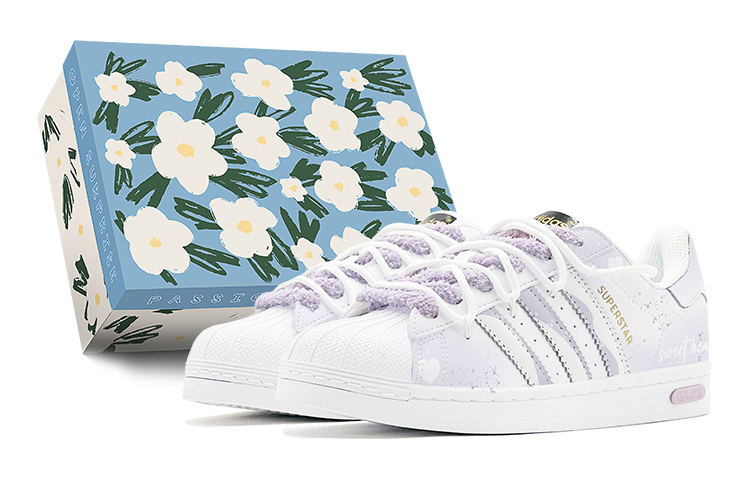 Adidas Originals Superstar Taro Sweetheart, Graffiti Low Top Skateboard Shoes Unisex Purple