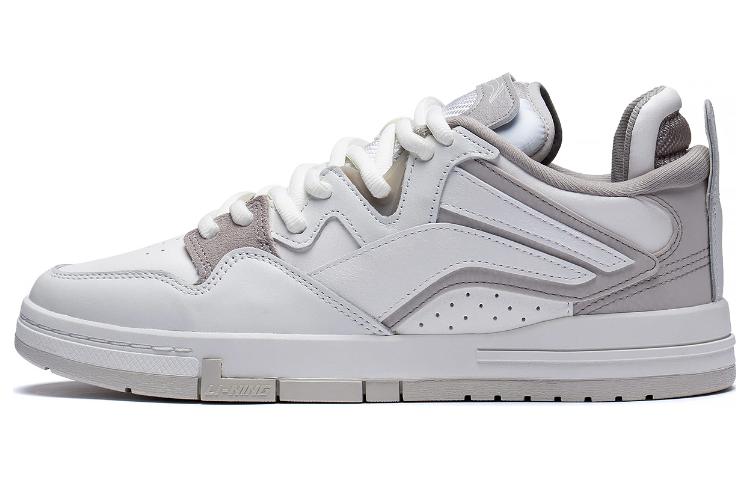 LiNing Wave Pro Anti-Slip Wear-Resistant Low-Top Skateboard Shoes Mist White Silver Fish Gray