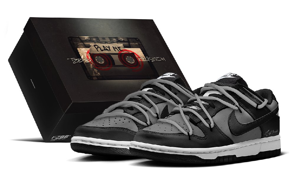 Nike Dunk Slip Resistant, Abrasion Resistant, Lightweight Low Top Skateboard Shoes Unisex Black Gray