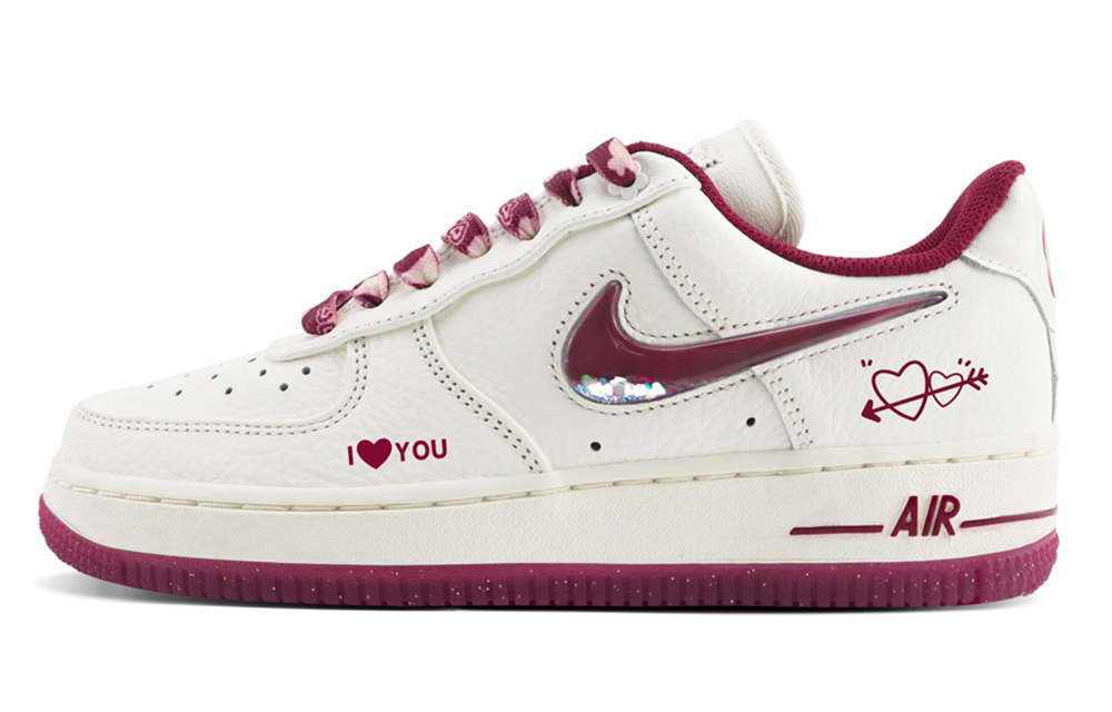 Nike Air Force 1 Anti-Slip Wear-Resistant Low-Top Skateboard Shoes Women's White Pink