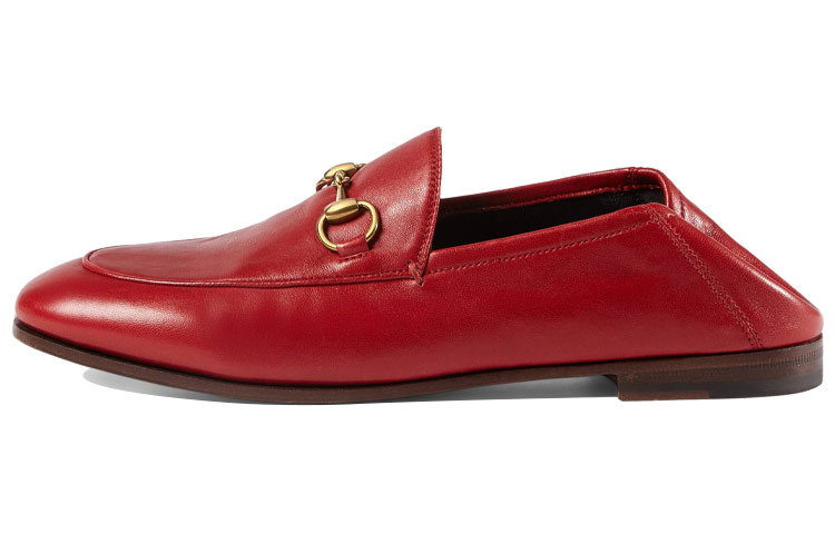 GUCCI Horsebit Slip On Loafer Red Leather