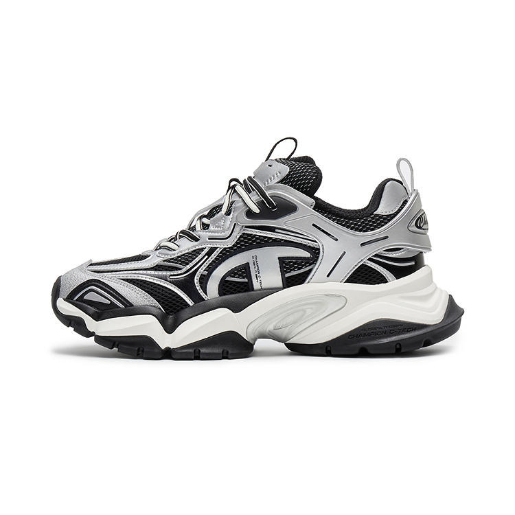 Champion Sharktooth Shoes Power Armor Low-Top Chunky Sneakers Men's Silver White/Black купить в интернет-магазине Yoocart с быстрой доставкой по России.