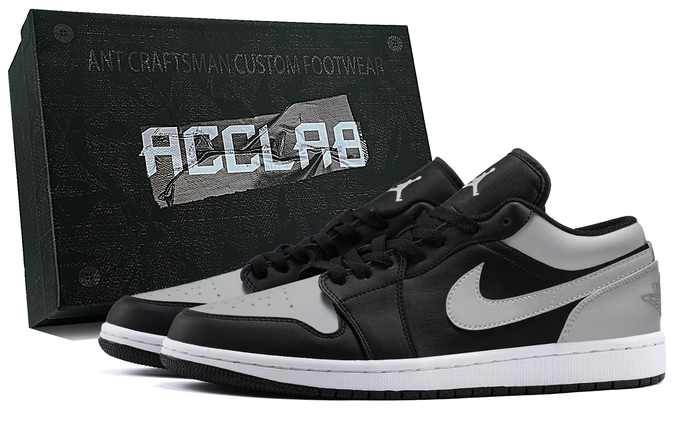 Jordan Air Jordan 1 Wear resistant And Lightweight Low Top Vintage Basketball Shoes Unisex Shadow Gray