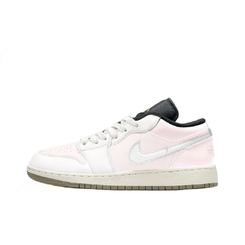 Jordan Air Jordan 1 Mini Hook 6 Abrasion Resistant Low Top Vintage Basketball Shoes Unisex White Pink
