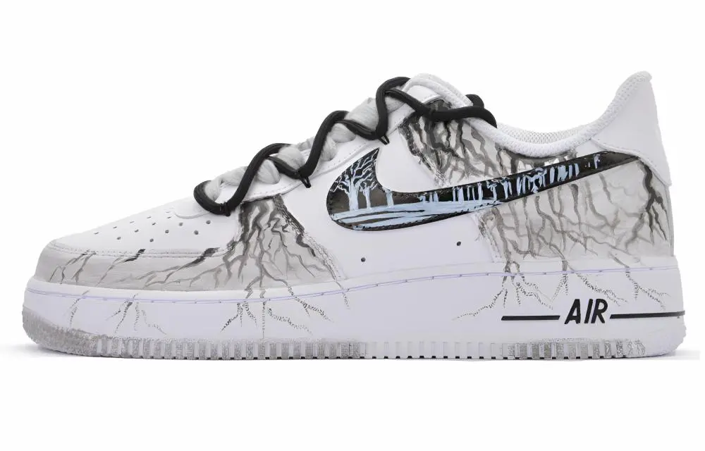Nike Air Force 1 Cushioning, Wear Resistant Low top Skateboard Shoes Unisex Black White