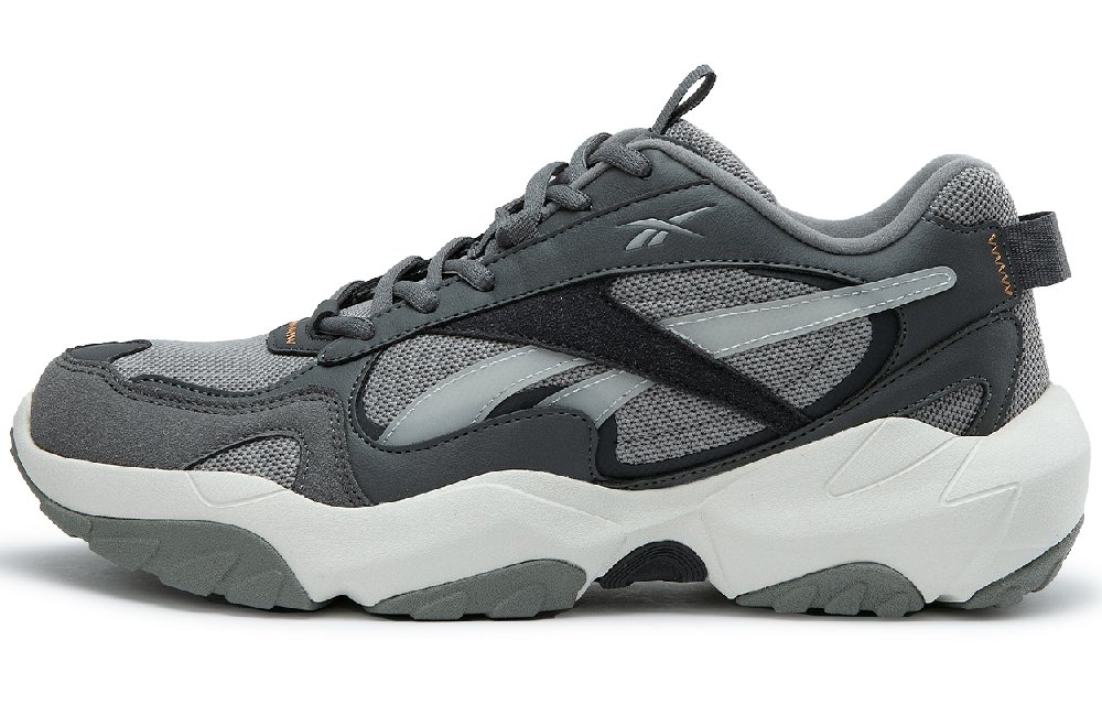 Reebok FLUFFI PUFF CN Anti-Slip Wear-Resistant Breathable Height Increasing Low-Top Running Shoes Unisex Gray