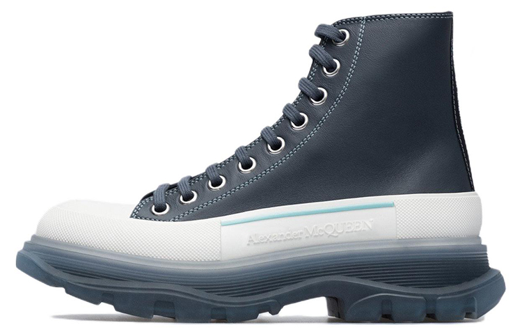 Alexander McQueen Tread Slick Boot Navy White Women's