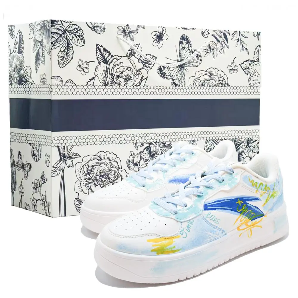 ANTA Relaxed Skateboard Shoes Men's Low top Blue, Yellow