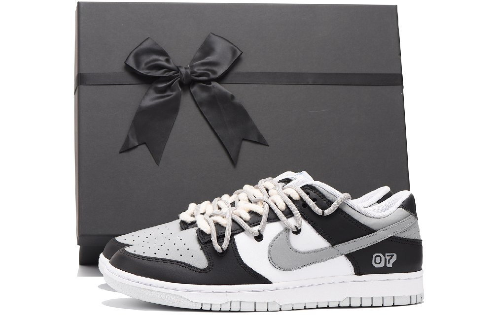 Nike Dunk Coverage Slip-Resistant Impact Resistance Wear-Resistant Low-Top Skateboard Shoes Men's Black White Gray