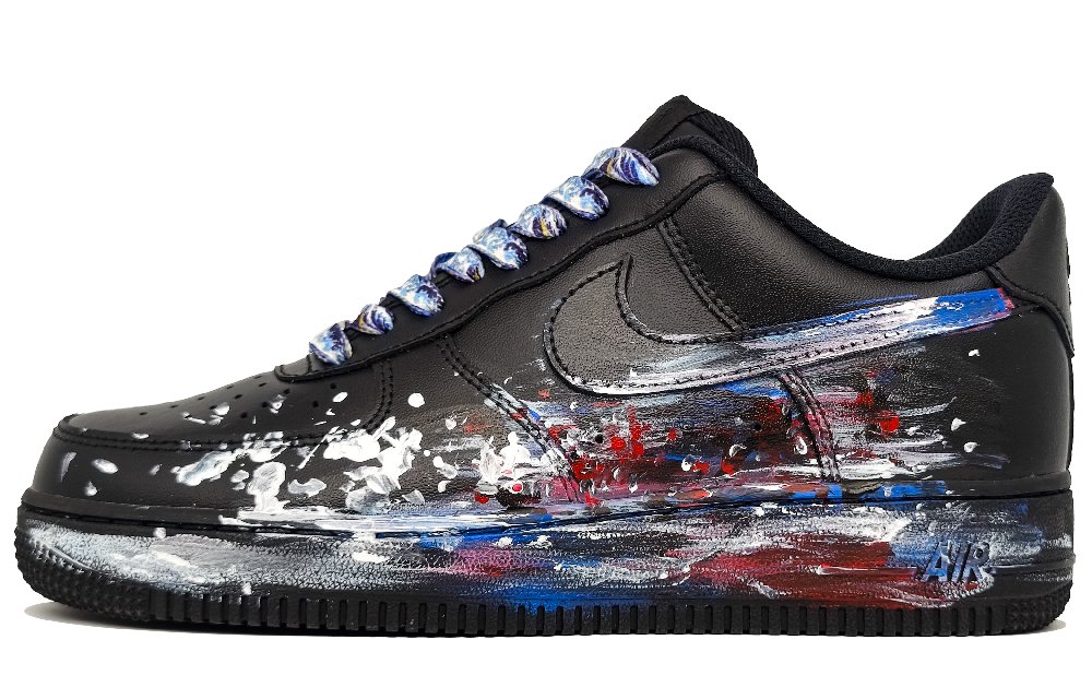 Nike Air Force 1 Abrasion Resistant Low Top Skateboard Shoes Unisex Black