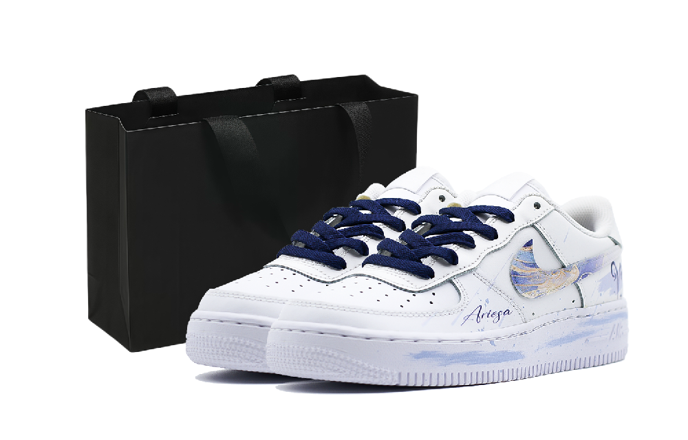 Nike Air Force 1 Taurus Abrasion Resistant Low Top Skateboard Shoes Women's Blue White