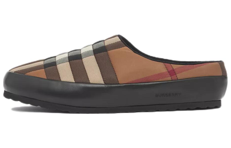 Burberry Birch Check Print Slipper Dark Brown