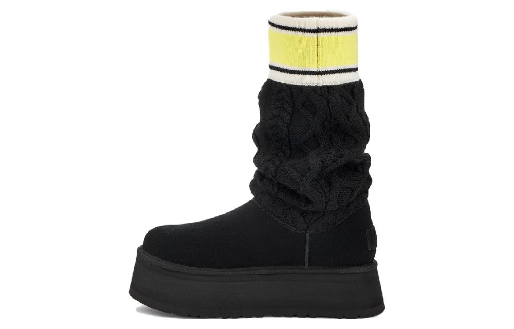 UGG Classic Sweater Letter Boot Black Women's