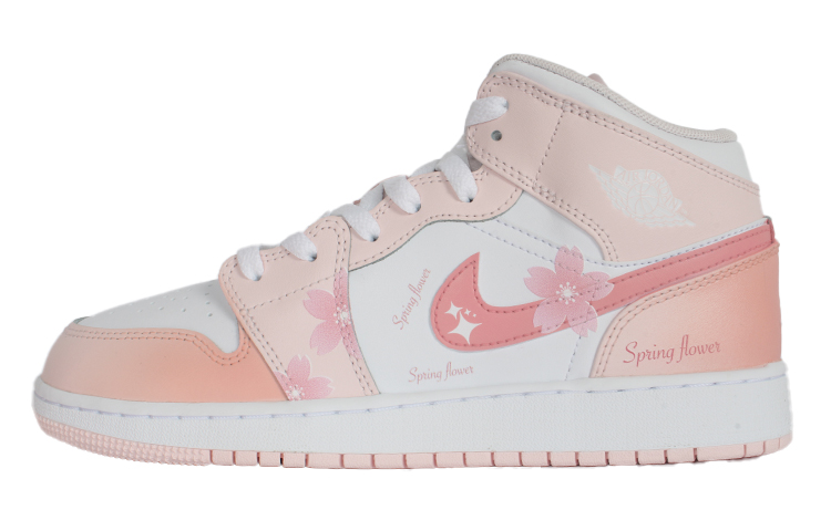 Jordan Air Jordan 1 Vintage Basketball Shoes Women's Mid Top Pink/Purple