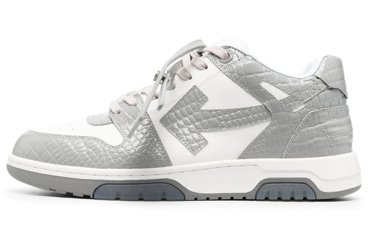 OFF WHITE Out Of Office Croco Print Sneaker 'Grey White'