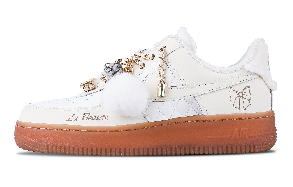 Nike Air Force 1 Low-Top Skateboard Shoes Women's Ecru