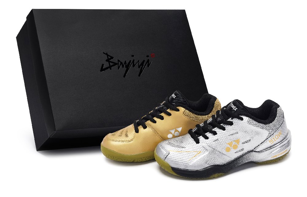 YONEX Power Cushion Slip Resistant Abrasion Resistant Low top Badminton Shoes Unisex Golden Silver Mismatched