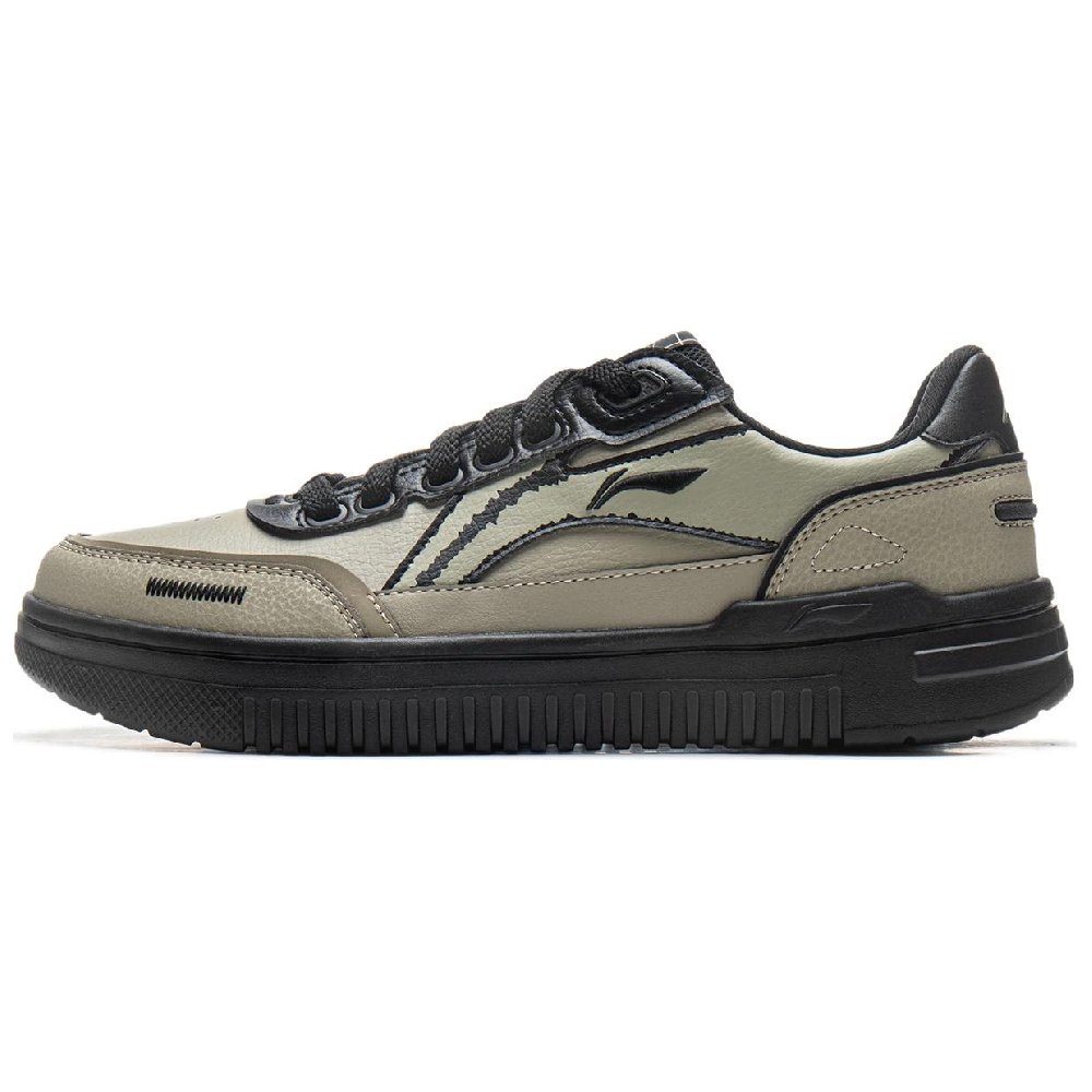 LiNing Slip-Resistant Cushioning Wear-Resistant Lightweight Breathable Low-Top Skateboard Shoes Men's Green Black