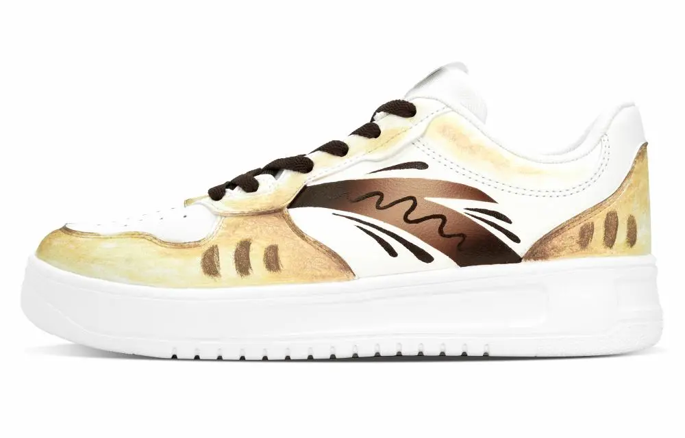 Anta Relaxed Abrasion Resistant Height Increasing Low top Skateboard Shoes Men's Yellow Brown
