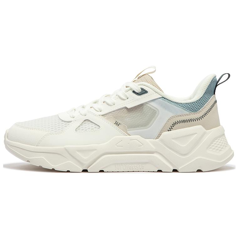 361° Wear-Resistant Low-Top Casual Shoes Men's White Beige Blue