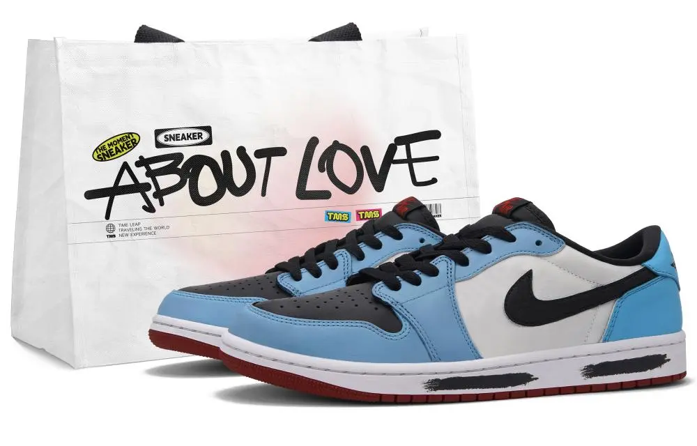 Jordan Air Jordan 1 Agave Tongue Low top Vintage Basketball Shoes Unisex Blue