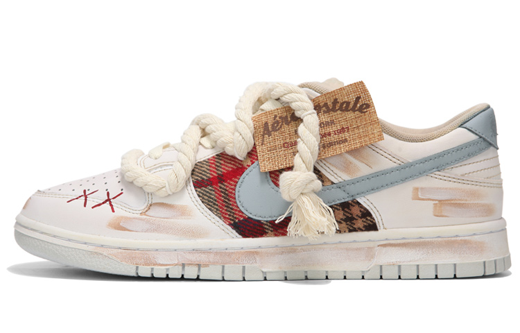 Nike Dunk Slip-Resistant Low-Top Skateboard Shoes Women's White Brown