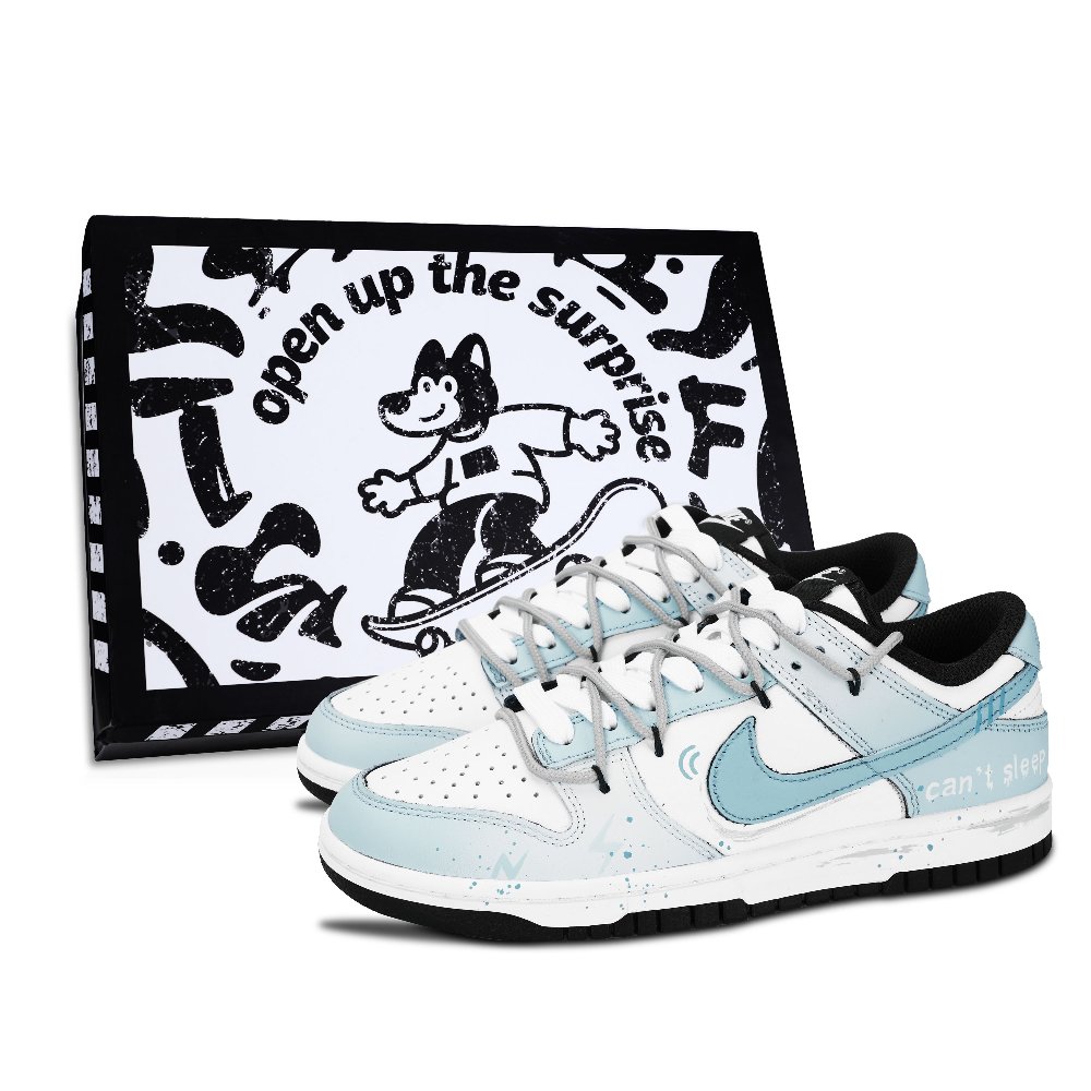 Nike Dunk Dingdingding Abrasion Resistant Low Top Skateboard Shoes Unisex Blue
