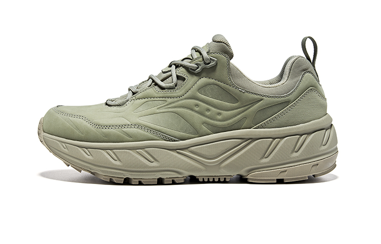 Saucony CYBER WEB Abrasion Resistant Low Top Running Shoes Unisex Gray Green