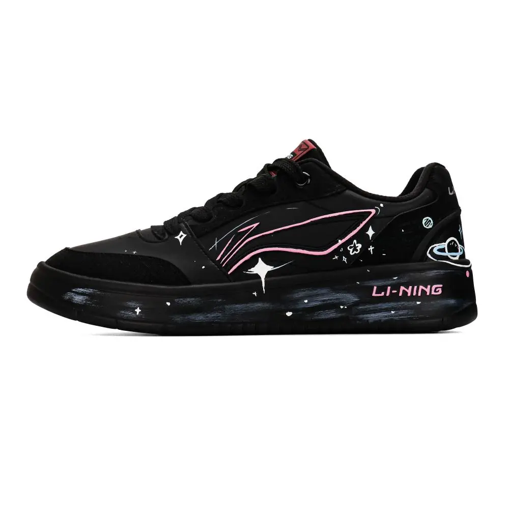 LiNing Yuanbao V3 Xingji Wanderer Abrasion Resistant Height Increasing Low top Skateboard Shoes Men's Pink Black