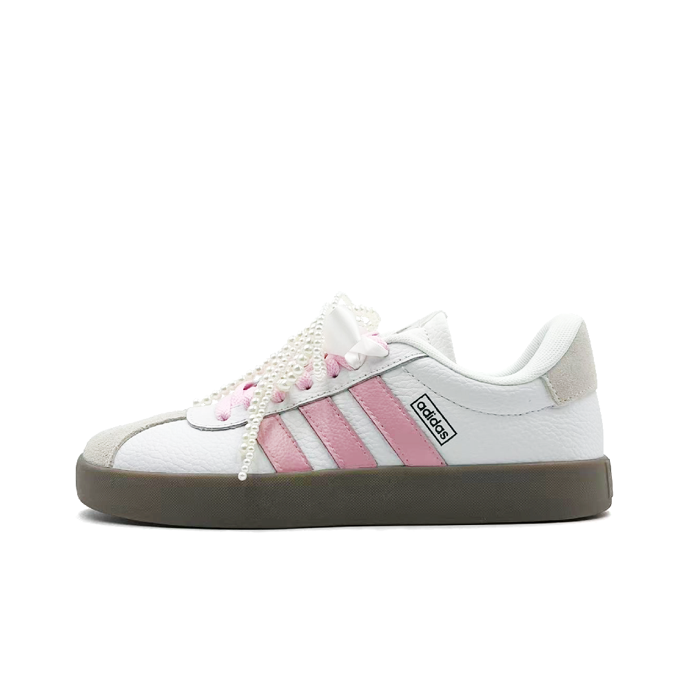 Adidas VL COURT 3.0 Frosting Ballet Slip Resistant Cushioning Low Top Skateboard Shoes Women's White