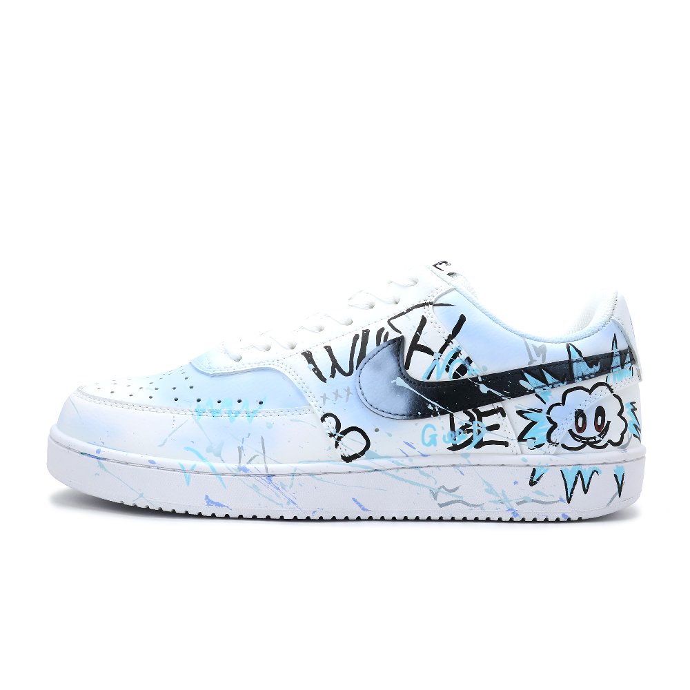 Nike Court Vision 1 Skateboard Shoes Men Low Top Blue White