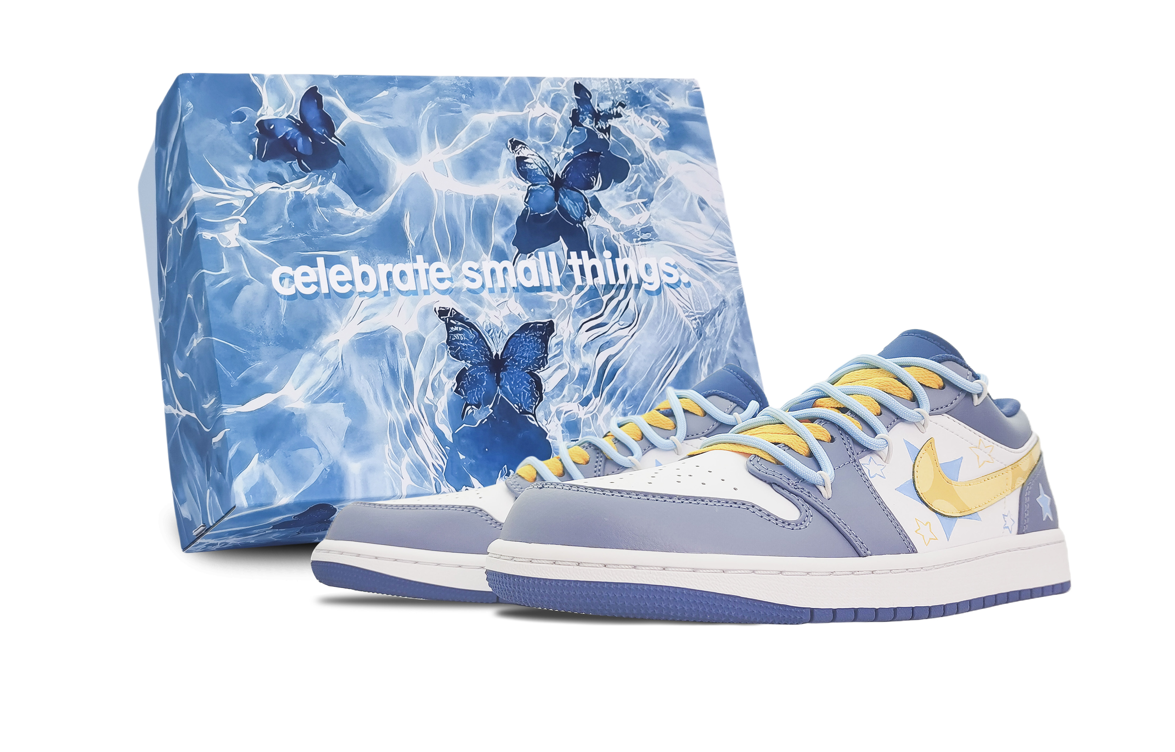 Jordan Air Jordan 1 Low-Top Skateboard Shoes Men's Blue White