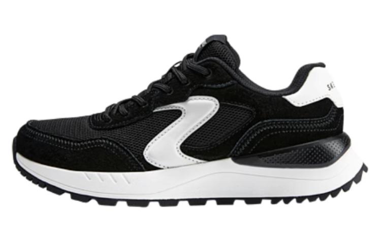 Skechers Cushioning Wear-Resistant Low-Top Running Shoes Women's Black White