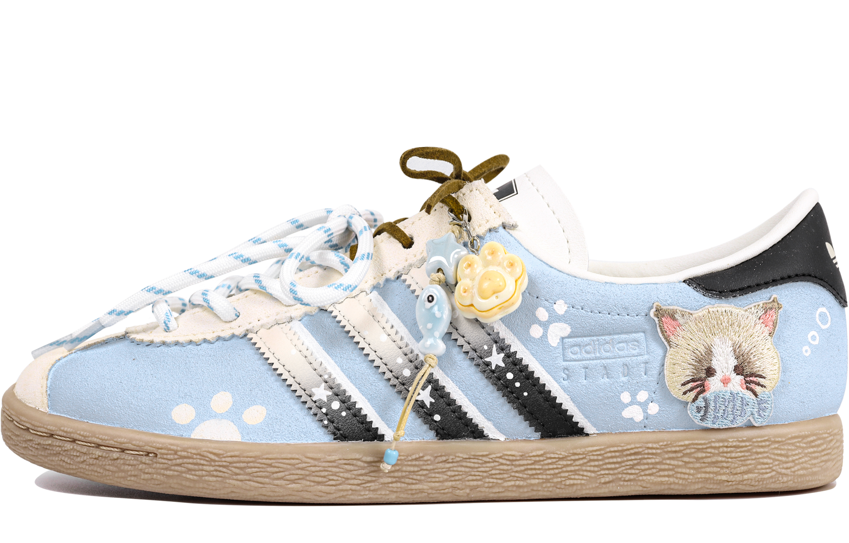 Adidas Originals Stadt Half Spoon Kitten Cheese Abrasion Resistant Low top German Army Trainers Unisex Blue