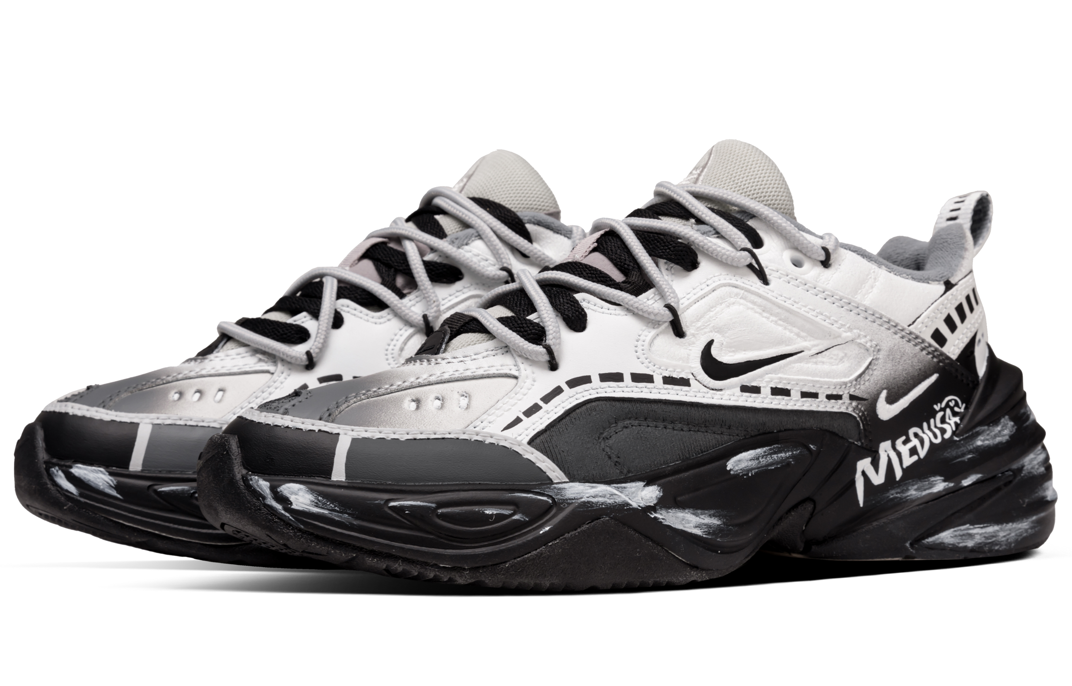 Nike M2K Tekno Xingji Travel Cushioning, Wear Resistant Low Top Chunky Sneakers Unisex Black White купить в интернет-магазине Yoocart с быстрой доставкой по России.