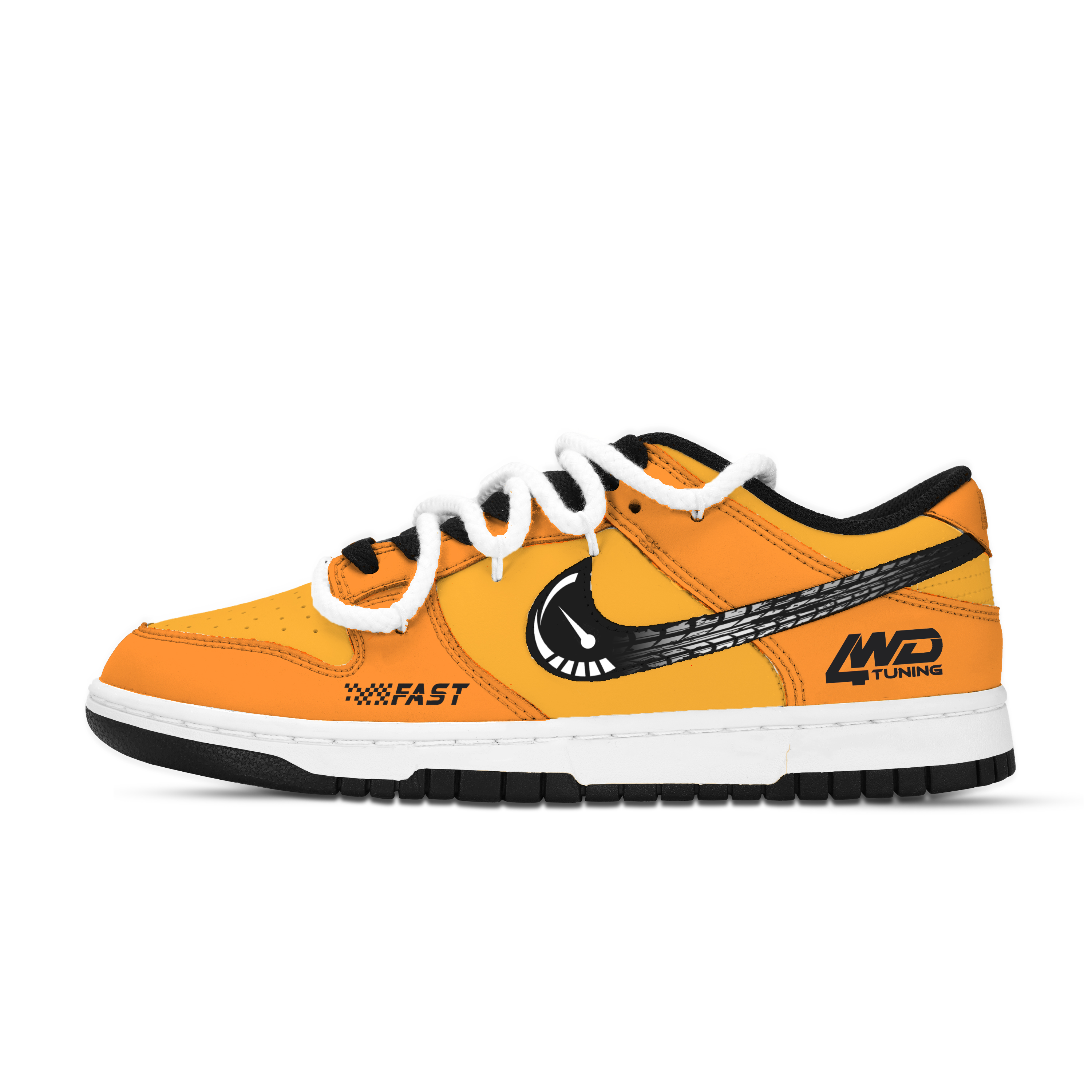 Nike Dunk Passion Engine Slip Resistant Abrasion Resistant Low top Skateboard Shoes Unisex Orange Yellow Black White