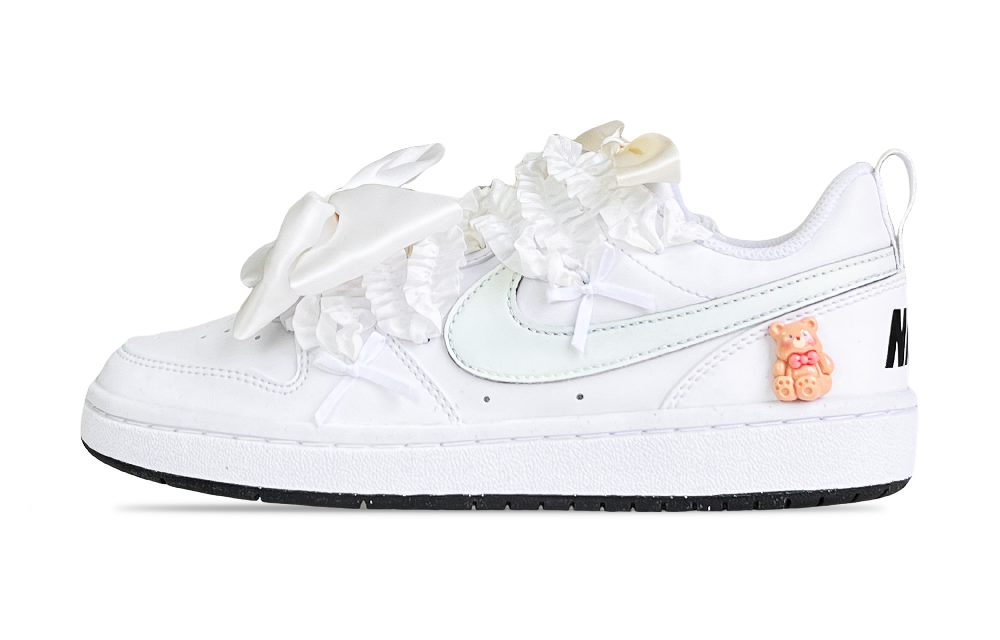 Nike Court Borough Dreamy Bowknot Low Top Skateboard Shoes Women's Light Yellow