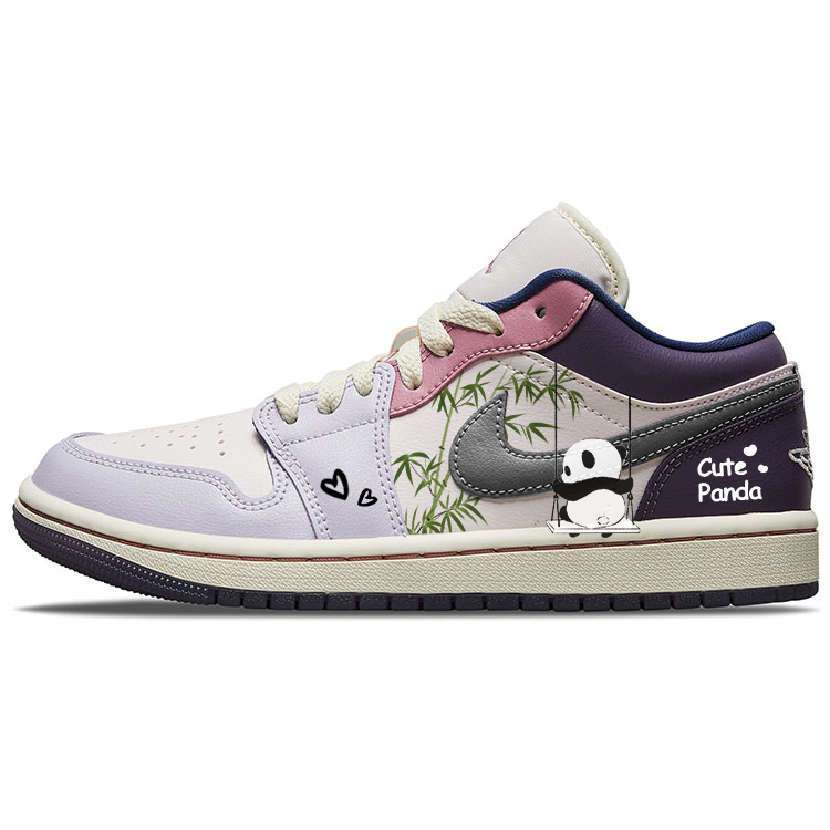 JORDAN Air JORDAN 1 Vintage Basketball Shoes Women's Low Top Pink Purple White