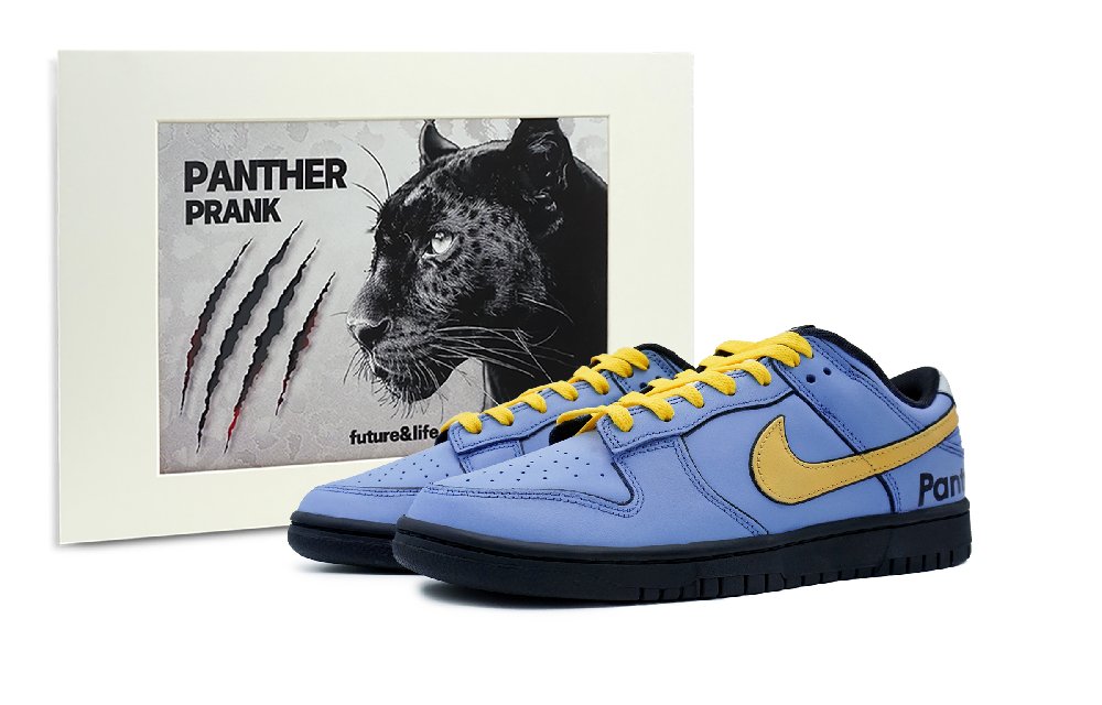 Nike Dunk Anti-Slip And Wear-Resistant Lightweight Low-Top Skateboard Shoes Unisex Blue Yellow Black