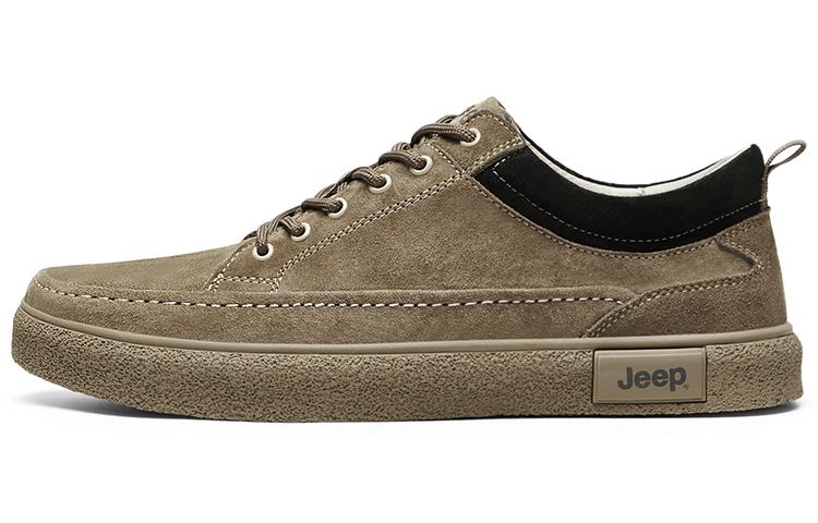 Jeep Breathable And Lightweight Low Top Skateboard Shoes Men's Khaki