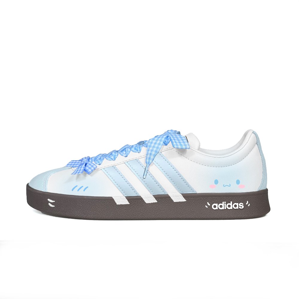 Adidas Neo VL Court 2.0 Milk Blue Puppy Abrasion Resistant Low Top Skateboard Shoes Unisex Blue White
