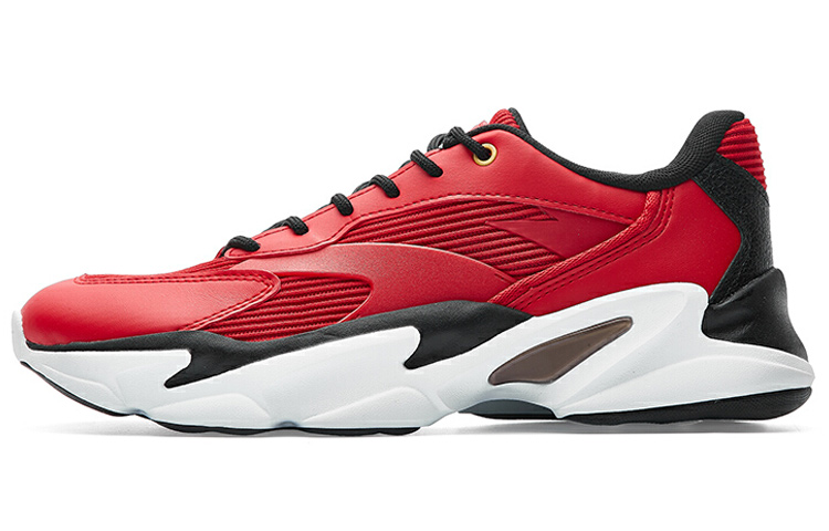 Anta Cushioning, Slip Resistant, Lightweight, Breathable Low top Running Shoes Men's Red Black White