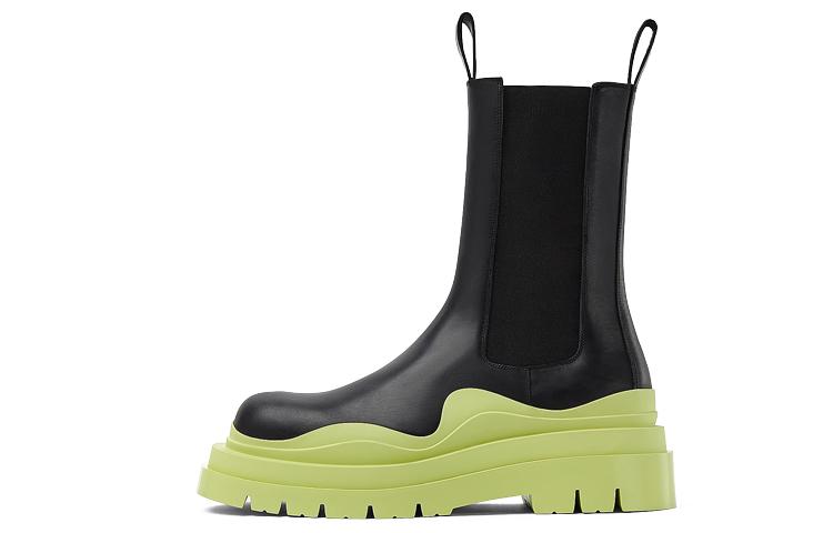 Bottega Veneta Short Chelsea Boots Men's Black Green