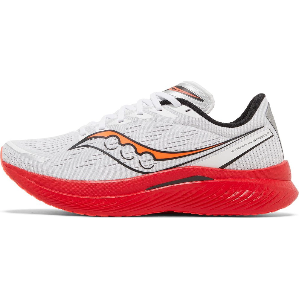 Saucony Endorphin Speed 3 Abrasion Resistant Low Top Running Shoes Unisex White Red