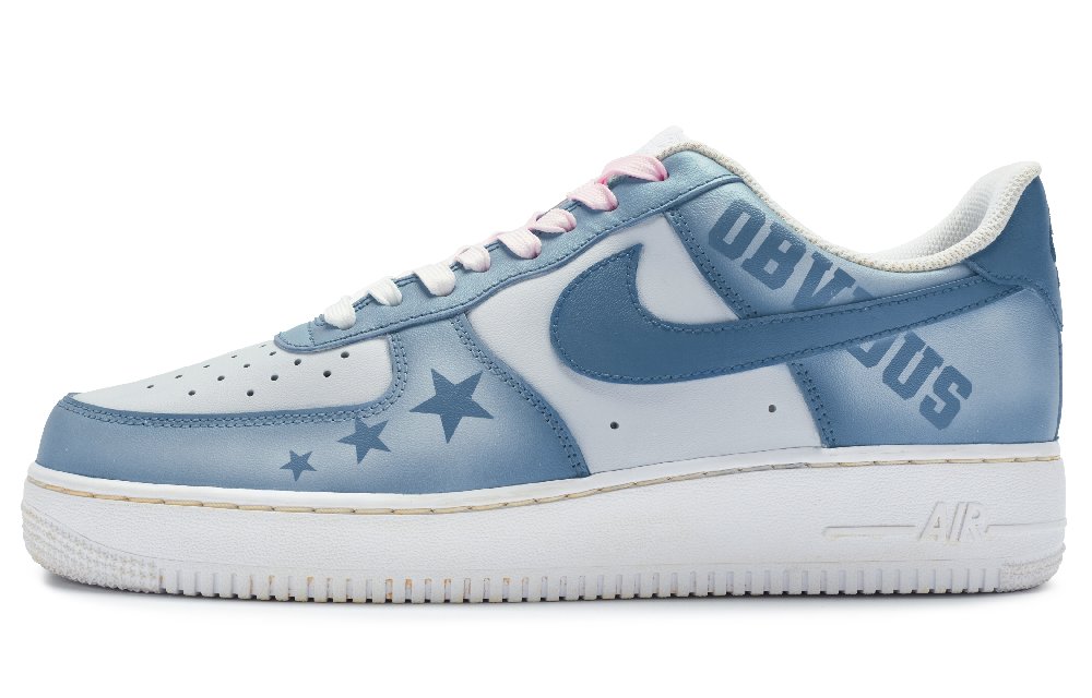 Nike Air Force 1 Low-Top Skateboard Shoes Men's White Blue Pink