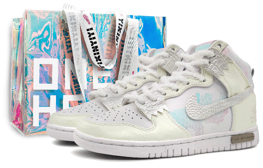 Nike Dunk High High-Top Skateboard Shoes Unisex Yellow Cyan Purple